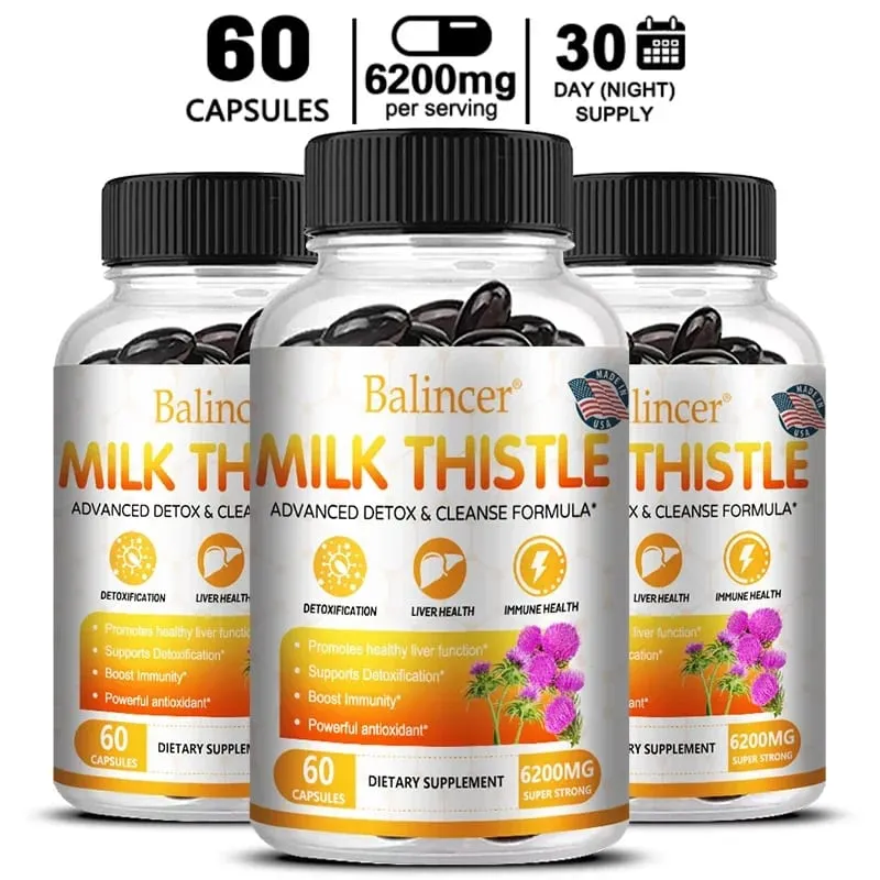 Milk Thistle with Dandelion Root - for Kidney & Liver Health Liver Detox and Cleanse Promotes Skin and Digestive Health