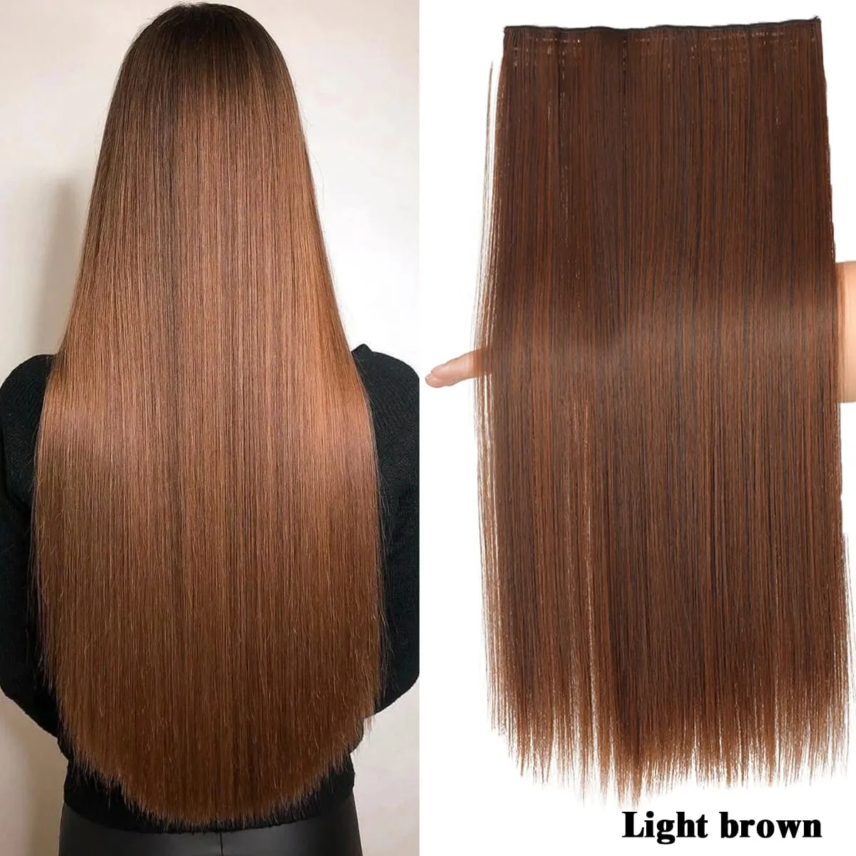 Synthetic 20“24” 28 5 clip hair extension piece wig women extend heat-resistant wig long straight hair