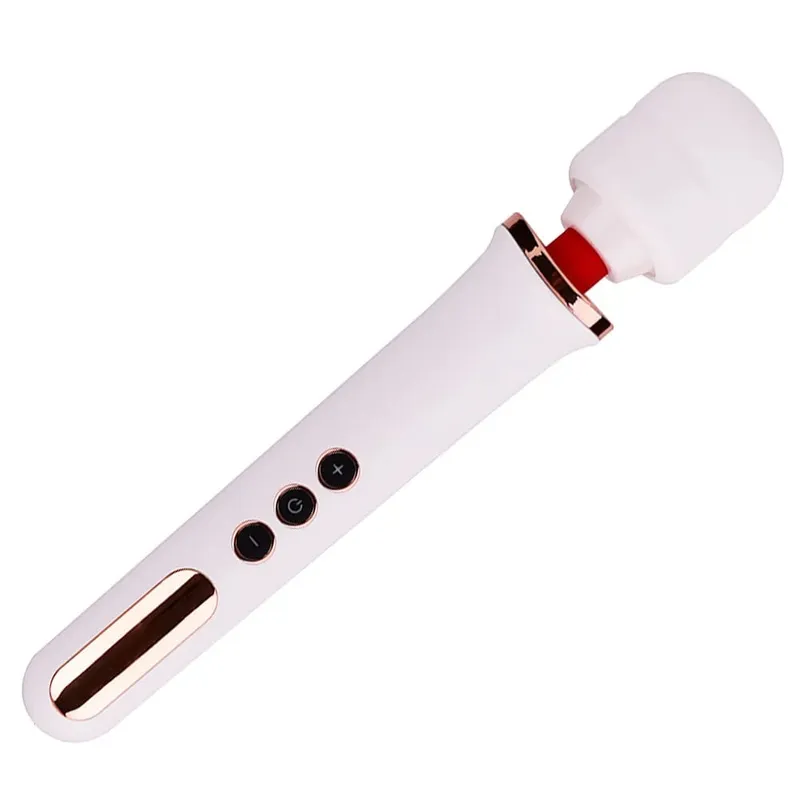 10 ความเร็วที่มีประสิทธิภาพไร้สายแบบใช้มือถือ Magic Wand Vibrator สำหรับผู้หญิง Big Vibrator เครื่องนวดสำหรับ G Spot Clitoris Stimulator Sex Toy