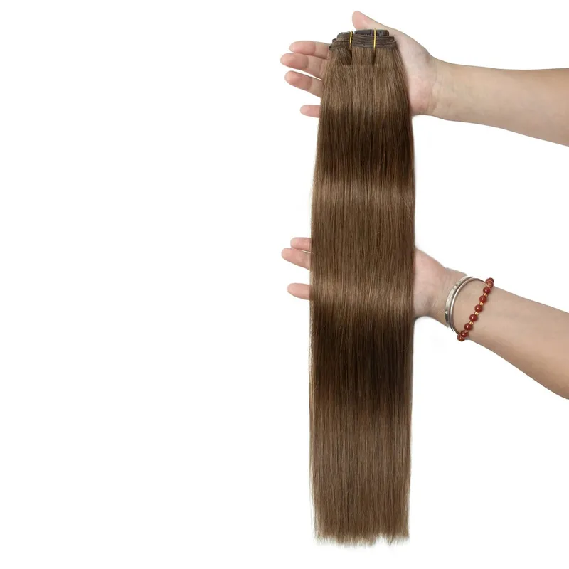 Extensiones con clip ligeras para mujer, juego de 7 Uds., cinta Invisible de PU, trama de cabello humano Natural de PU inyectado, 12-24 pulgadas, uso de longitud adicional