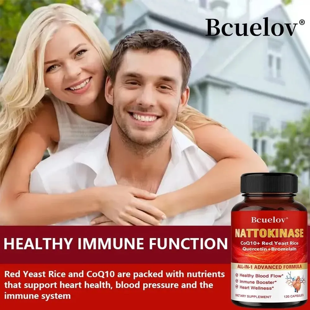 Nattokinase Capsules - Supports Heart and Circulatory Health Helps Maintain Daily Health Provides Energy Non-GMO