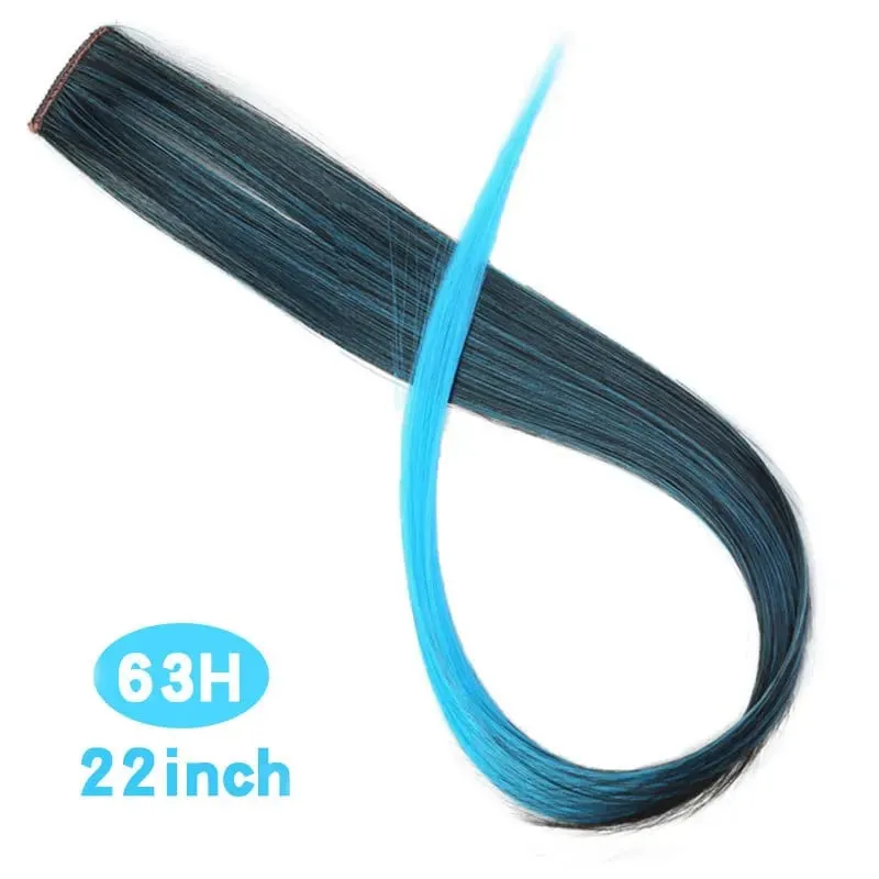 Fashion Color Hair Pieces Hanging Ear Dye Hair Extensions Color Strips One Clip Long Hair Extensions for Woman Daily Use