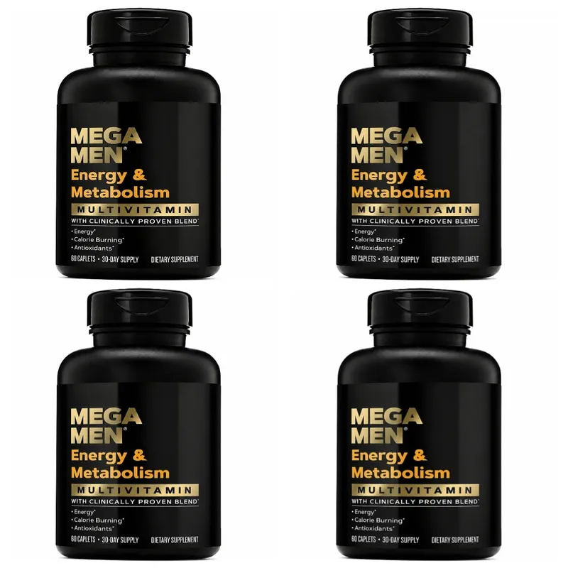Mega Men Energy & Metabolism Multivitamin Caplets with Lutein Lycopene Zeaxanthin Antioxidants Vitamins Minerals 60 Caplets