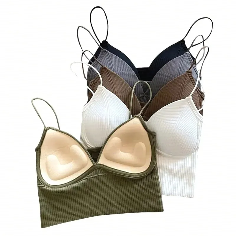 ผู้หญิงเซ็กซี่ Crop Top Bra กีฬา Tube Camis Streetwear Bandeau Basic Tank หญิง Tee