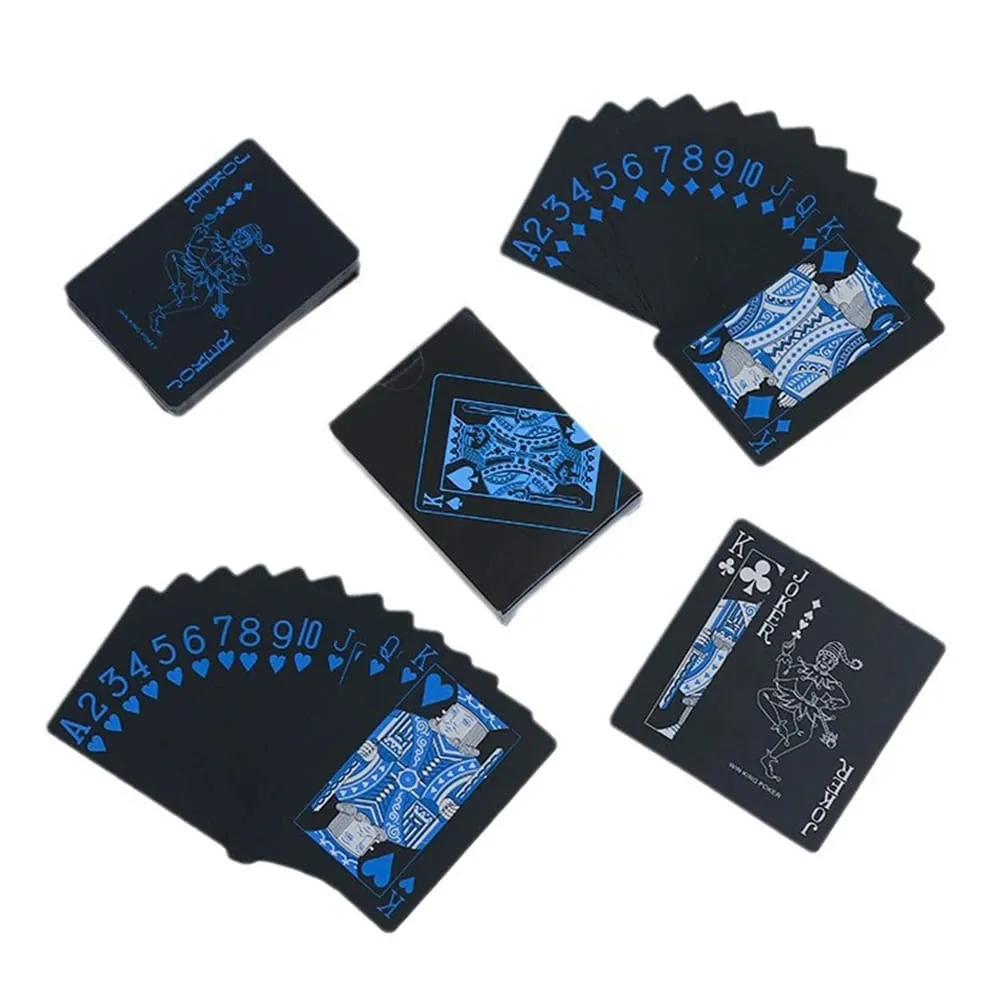 トランプゲームポーカーカードボード子供子供のおもちゃ防水プラスチック PVC 黒青赤黄緑デッキカードハイエンド上品