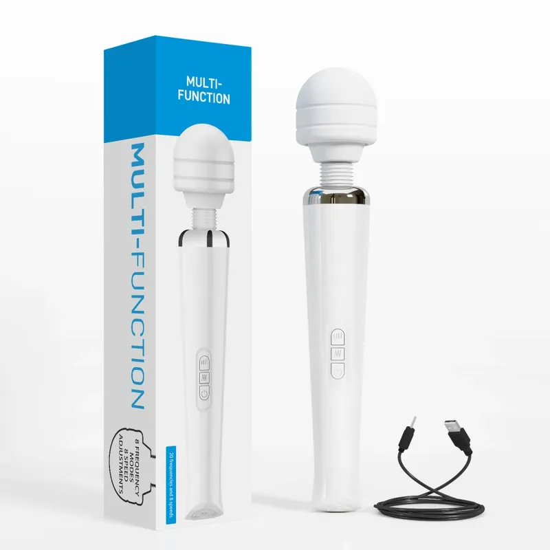 Big AV Body Massager Magic Wand Powerful Vibrator for Women G Spot Clitoris Stimulator USB Charging Adult Sex Toys for Woman