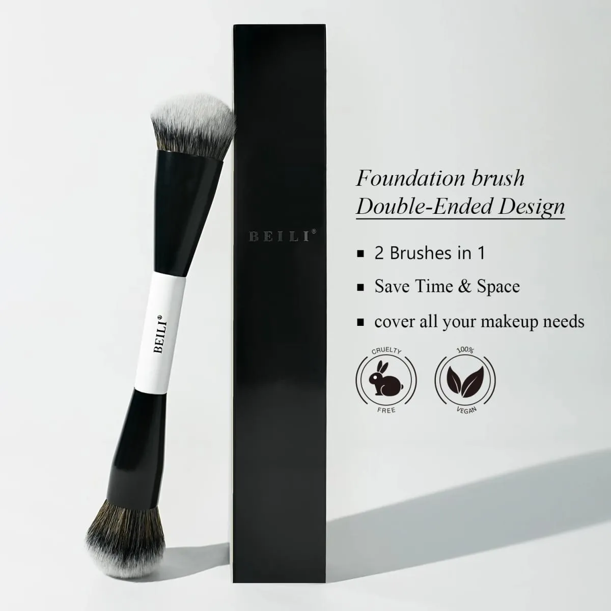 Dual-Ended Foundation Brush for Liquid & Cream Blend & Sculpt