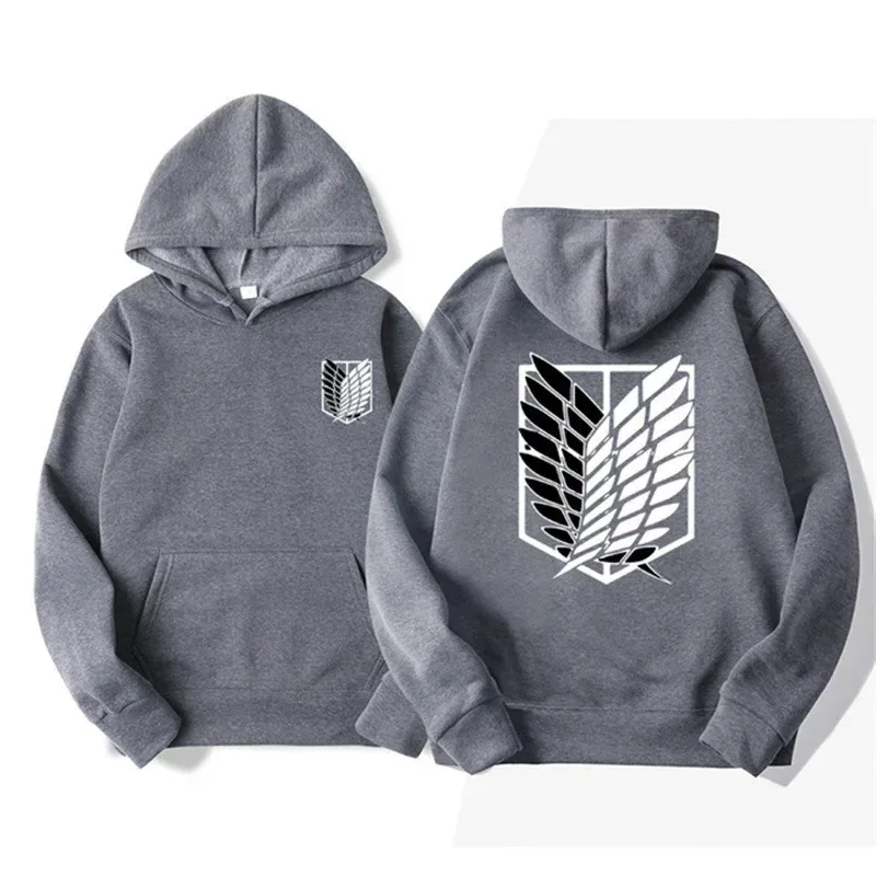 Attack on Titan Men's Hoodie Anime Hoodies Men and Women Streetwear Pullover Harajuku Shingeki No Kyojin Hoodies Sweatshirt