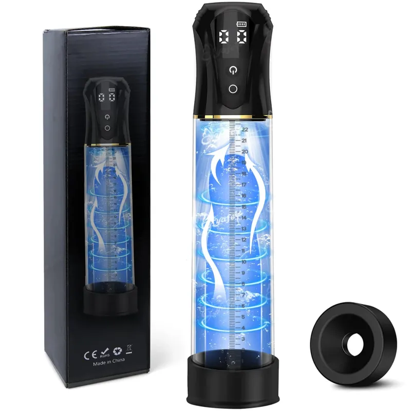 IPX7 Waterproof Electric Penis Pump Adult Sex Toys Dick Enlarger for Men Erection Penis Enlargement Masturbator Sex Toys for Men