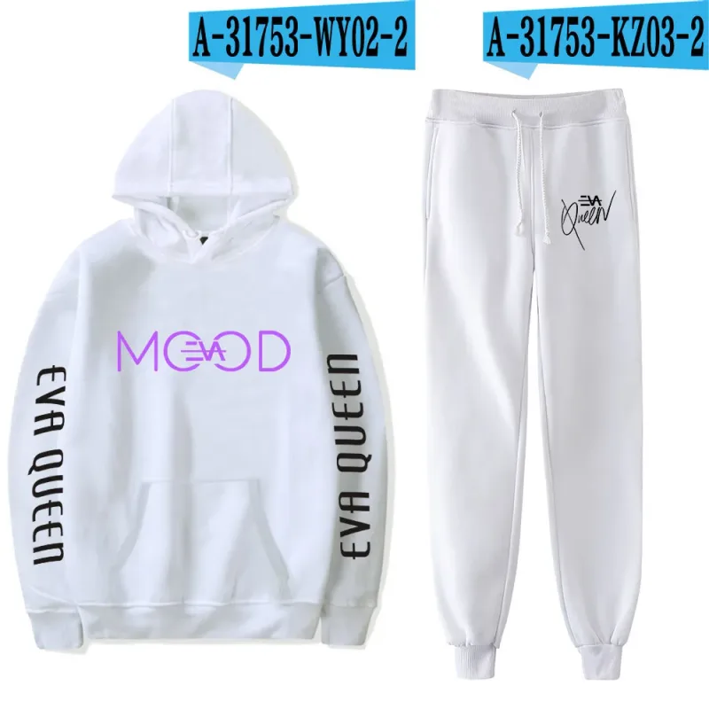 Hip Hop Comfortabel Eva Queen Print Sweatshirt Joggingbroek Pak Hoodies + Broek Pak Jongens/Meisjes 2 Delige Set Kleding