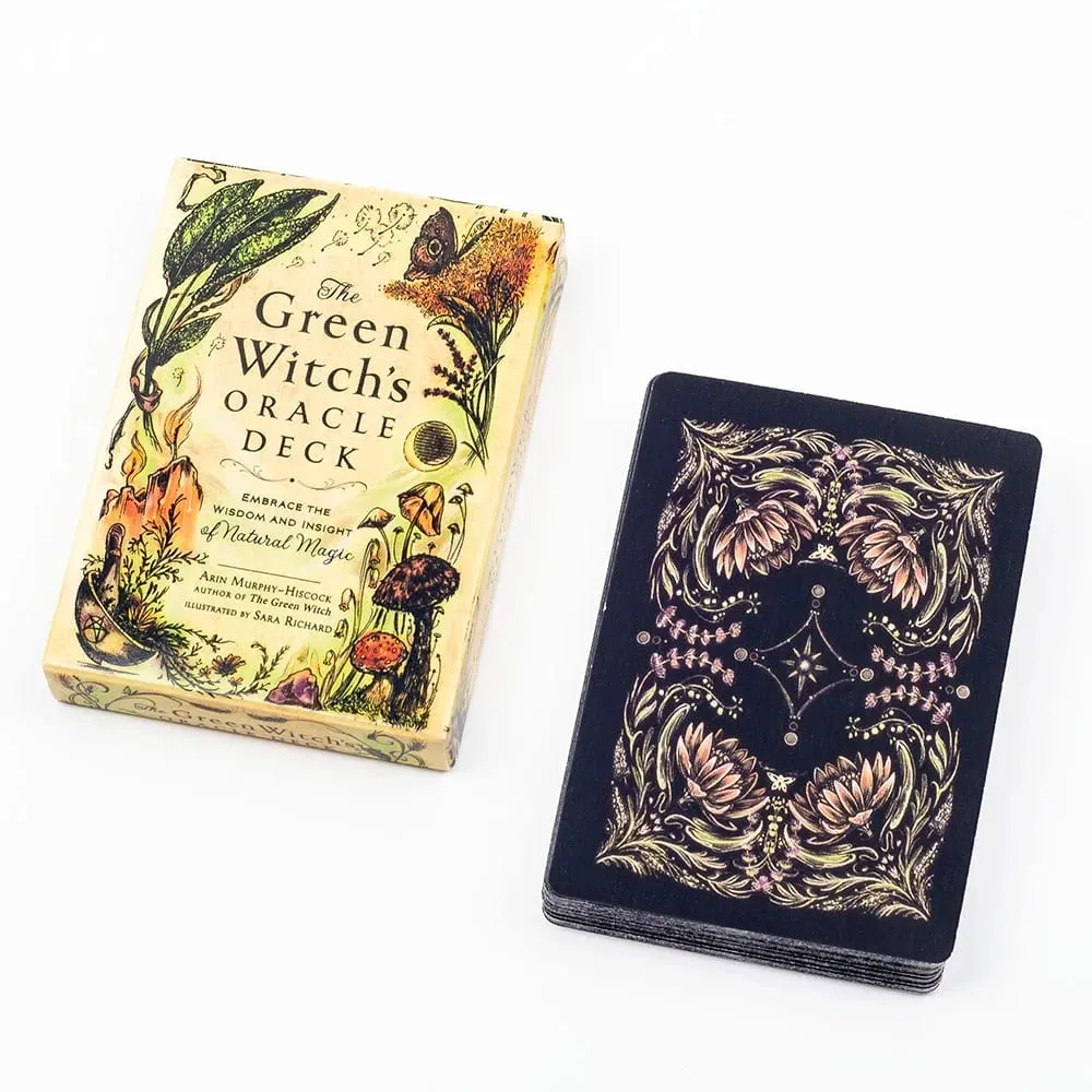 50Pcs Oracle Deck Set ng Green Witch - Mga Tabletop na Card para sa Mga Panggrupong Party Games Precognition at Divination 10.3x7.3cm