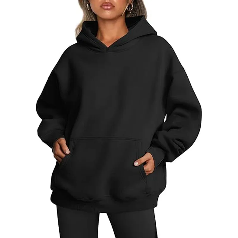 Sudaderas con capucha de gran tamaño para mujer, estampado personalizado, manga larga, holgada, con hombros caídos, jerséis, diseño artesanal