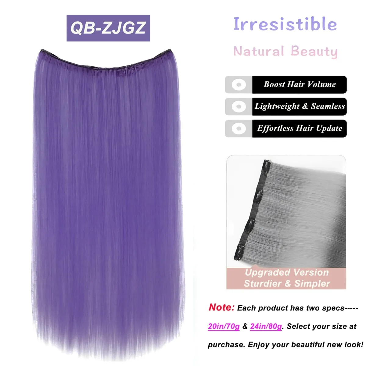 Synthetic Wavy/Straight Wigs Clip in Hair Extensions 20inches/24inches Clip On Hair Extensions for Women Hair Accessories