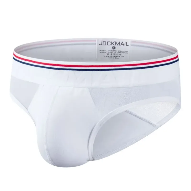 Jockmail Celana Dalam Pria Seksi Celana Dalam Katun Rendah Naik Renda Benang Jaring, Celana Pendek Musim Panas Sejuk Calzoncillos Hombre Slip