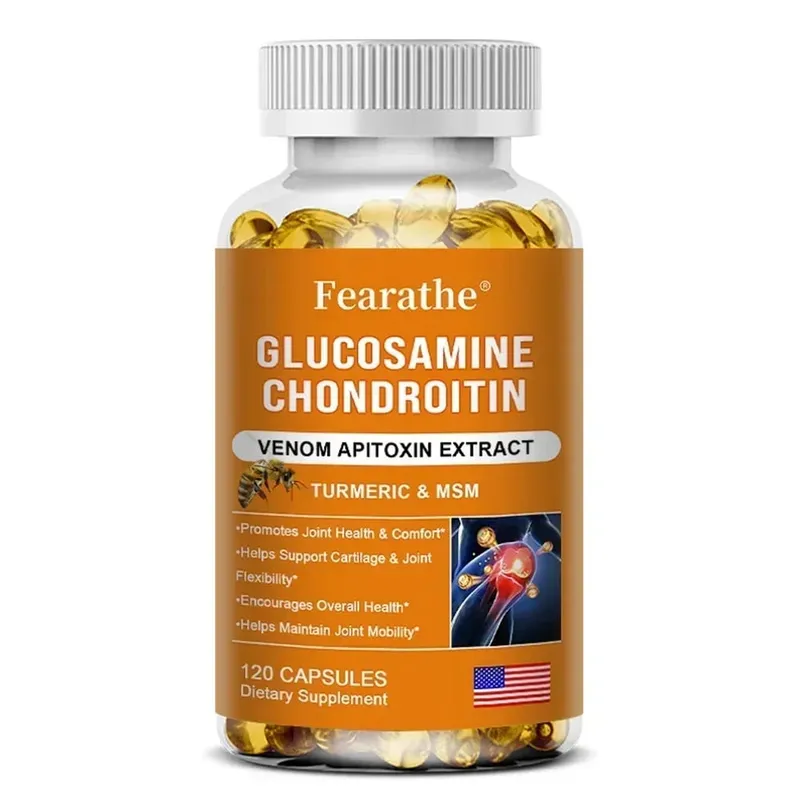 Glucosamine Chondroitin Bee Venom Turmeric & MSM - Bones Joint Antioxidant Digestive Support Non-GMO