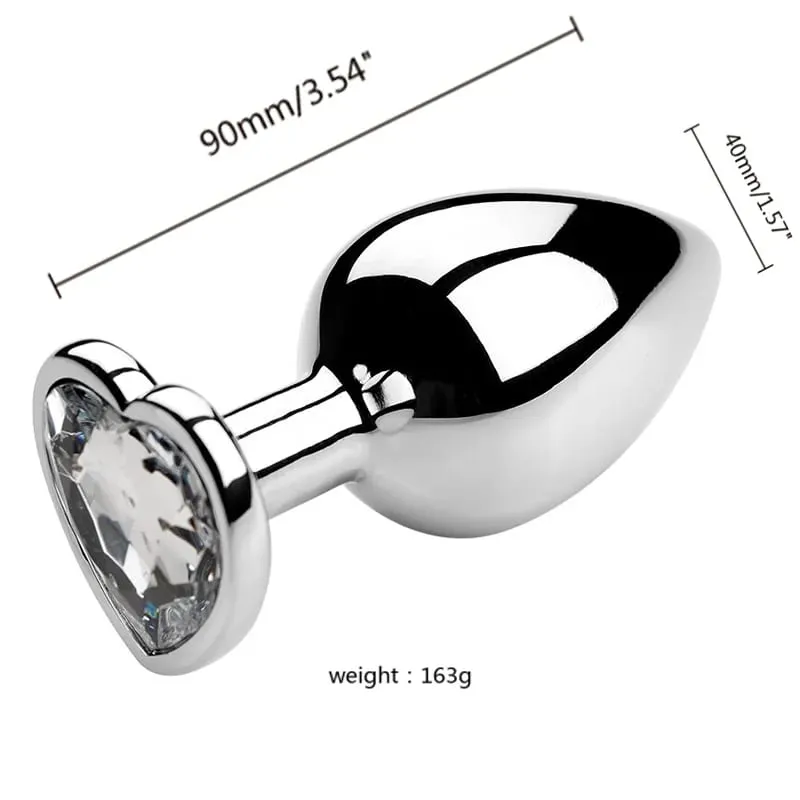 S/M/L Anal Plug Heart Metal Crystal Anal Plug for Women Removable Stainless Steel Butt Plug Men Stimulator Anal Sex Toys Dildo — image 20