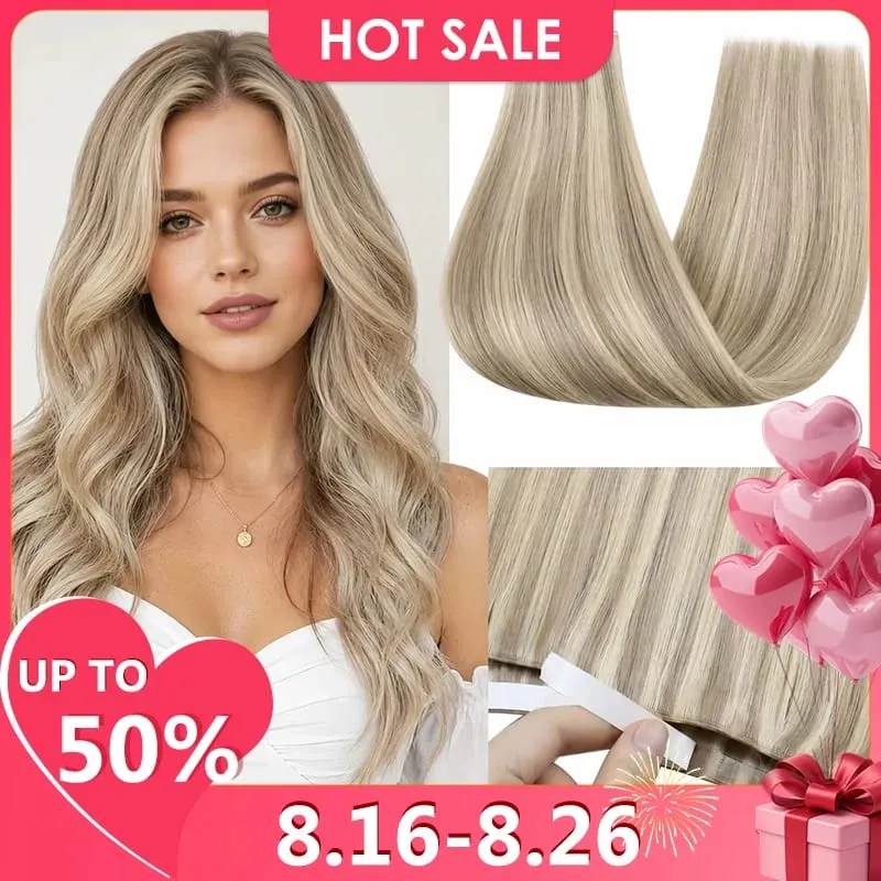 [NEW] Ugeat Remy Tape in Extensions Genius Human Hair Weft Pu Tape in Hair Extensions One Piece for Daily Office Look 50G