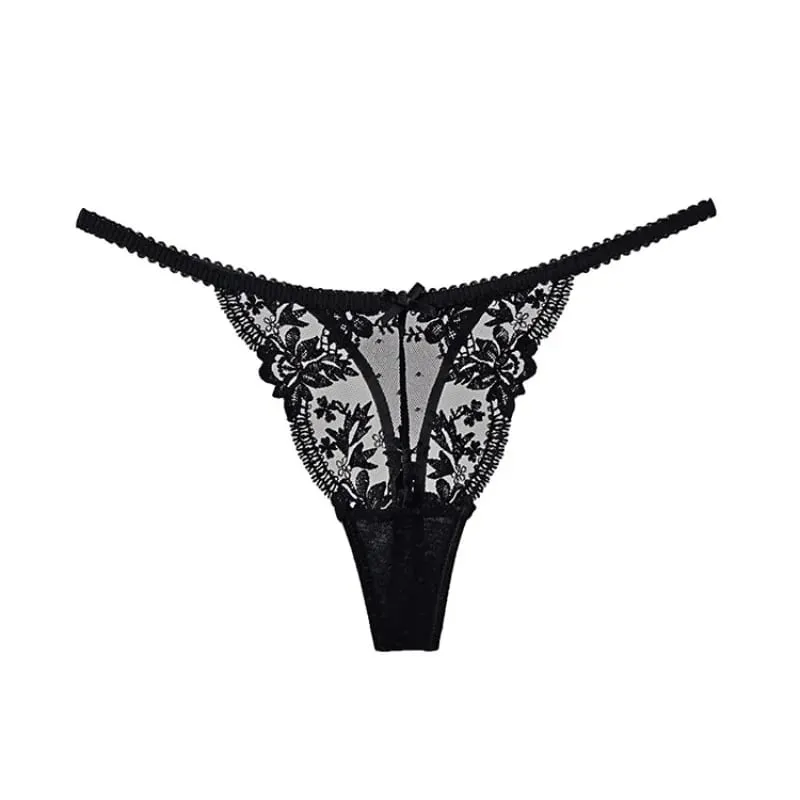 Tanga Dentelle Française Noël Pure Desire Transparent Fente Haute Sans Retirer Érotique T Pant Confort Taille S-XL MOYISU AB — image 3