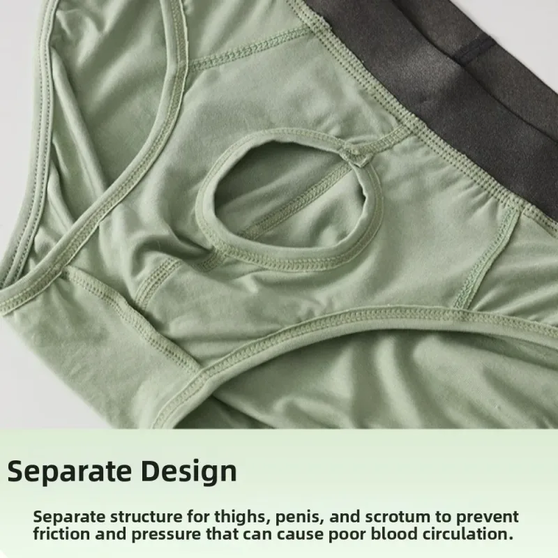 Bamboo Fiber Summer Thin Briefs Men Thin Underpants Splicing Men Front Opening Panties Lingerie Quick Dry Seamless Underwear