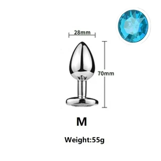 Perline anali in metallo di piccole dimensioni Butt Plug Mini Arcobaleno Butt plug in oro rosa Gioielli in cristallo Trainer Dildo anale Masturbazione Giocattolo del sesso