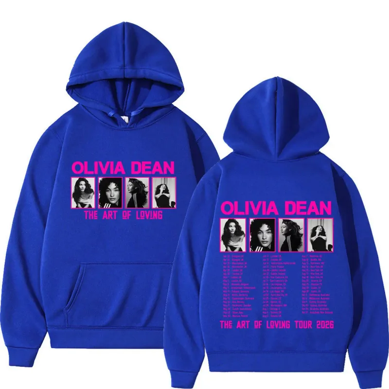 Olivia Dean Art of Loving Tour 2026 Graphic Hoodie Men Women Fashion Sweatshirts Loose Casual Oversized Pullover Streetwear Tops
