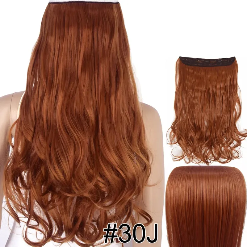 Synthetic Fiber Heat Resistant Wavy 5 Clips on Clip in hair Extensions 5002