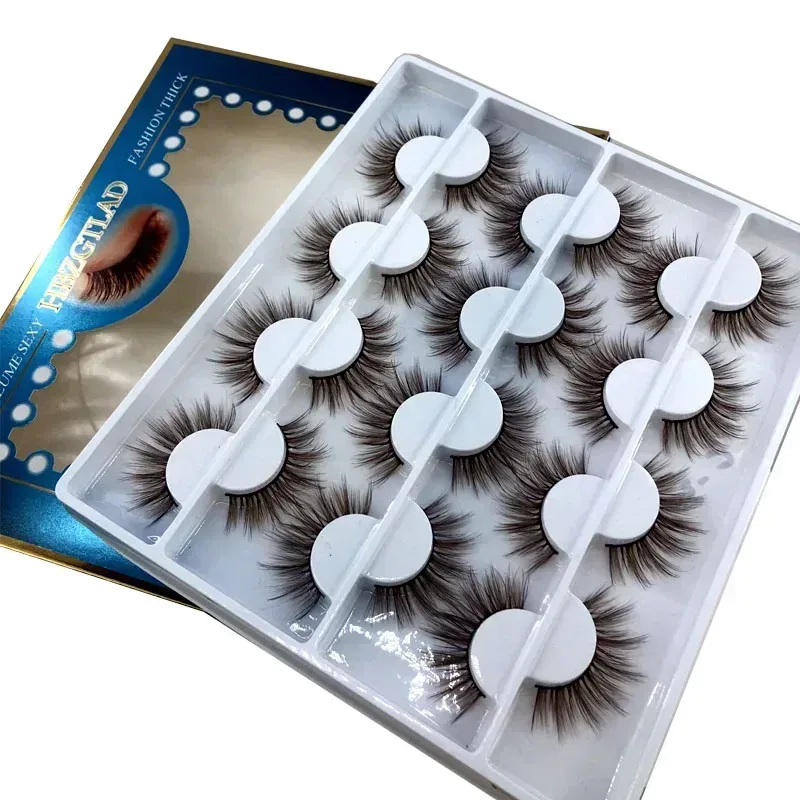 12 pairs of Multipack 3D mink false eyelashes handmade soft and fluffy natural eye makeup tool