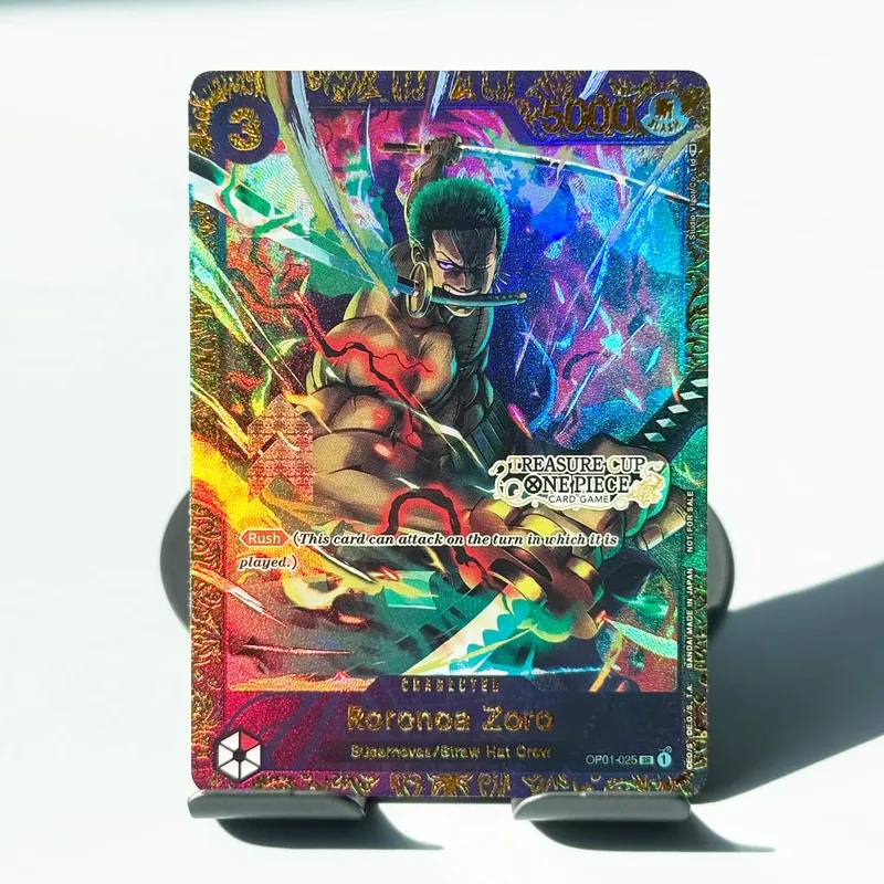 One Piece Roronoa Zoro Series Set Championship Treasure Cup Promo Anime Collectibles DIY Replica Cards Texture Card