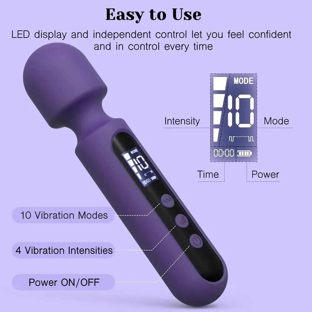 AV Wand Vibrator for Women Clit Nipples Vagina Stimulator Vibrator Kits with 3 Interchangeable Heads Sex Toy for Women Couples