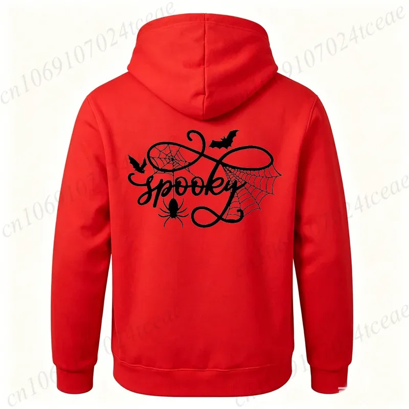 Halloween Shirt Spooky Season Spider Web Graphic Top Autumn Winter Hoodies Sweatshirts Long Sleeve Tracksuits Fleece Hoody Gift