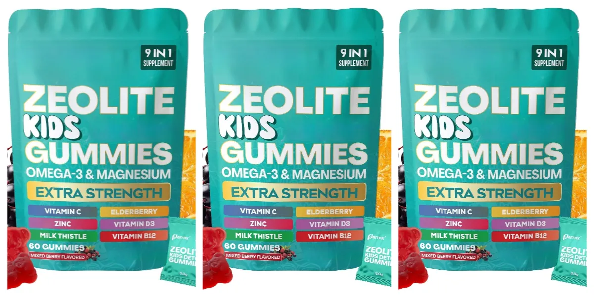 Kids Multivitamin Gummies with Omega 3 Magnesium Zinc Vitamin C D3 B12 Mixed Berry Flavor Daily Wellness Supplement 60 Gummies
