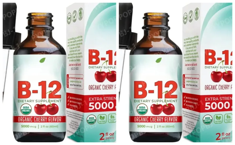 Vitamin B12 Drops 5000mcg Methylcobalamin B12 Liquid Sublingual Supplement Vegan Sugar Free Daily Daily Nutritional Support 60ml
