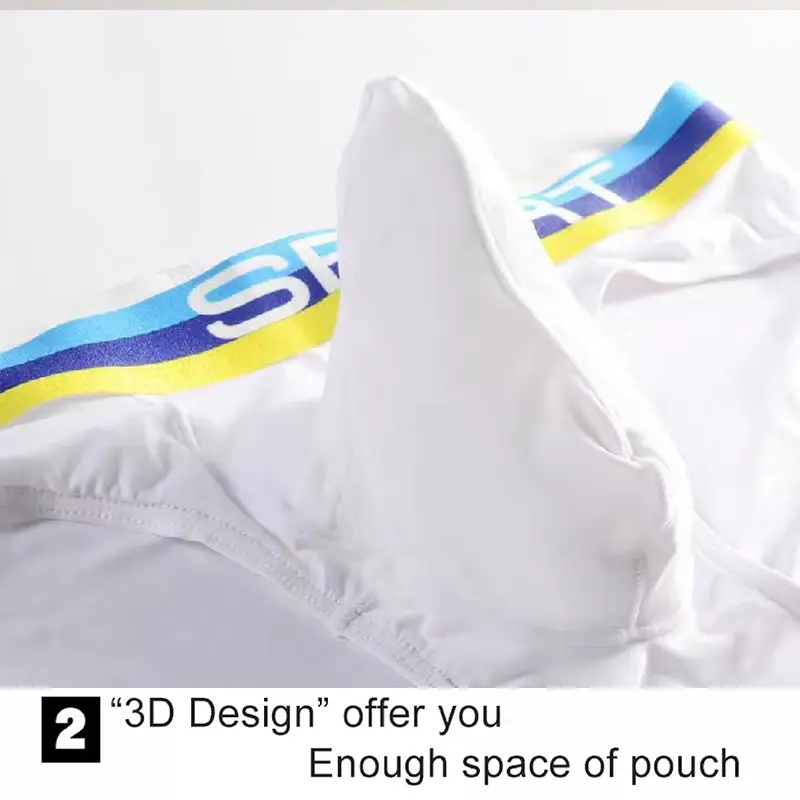 Men's Elephant Nose U Convex Briefs Breathable Mesh Silk Summer Underwear with Pouch
