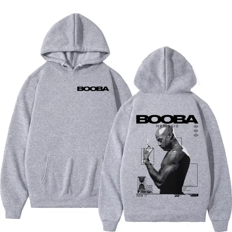 France Rapper Booba Nero Nemesis Hoodies Men's Clothing Retro Fashion Hip Hop Long Sleeves Hooded Sweatshirts Oversized Pullover