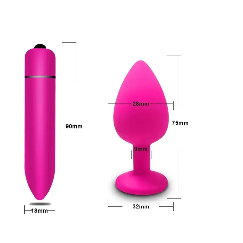 Anal Toy Soft Silicone Anal Plug Mini Bullet Vibrator Butt Plug Men Women Gay Couples Anal Prostate Stimulator Sex Toy for Adult