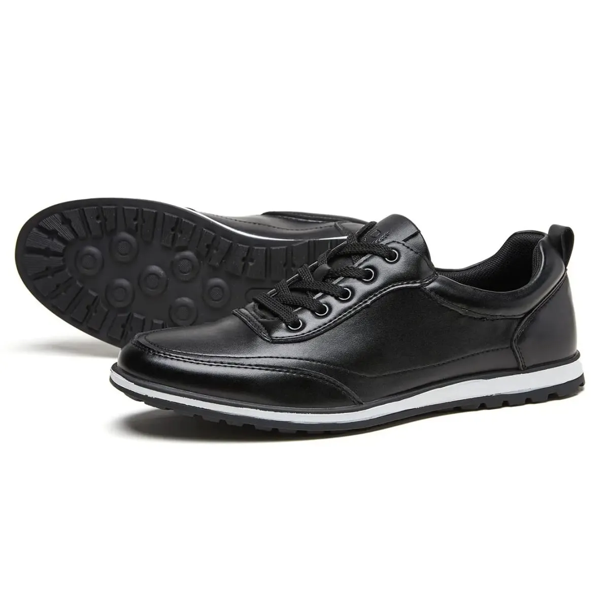 Desaiผู้ชาย2026ฤดูใบไม้ร่วงPUหนังรองเท้าวิ่งรองเท้าLace-Up Non-Slipหนาน้ำหนักเบาเดินรองเท้าผ้าใบผู้ชายและรองเท้าสบายๆ