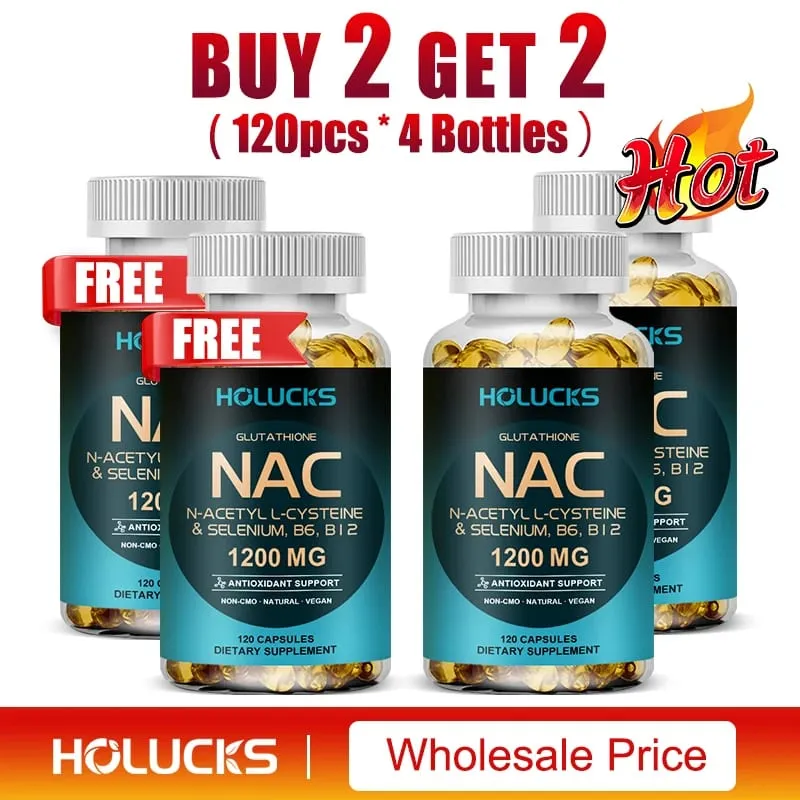NAC Capsules 1200mg - תמיכה בבריאות העור אנרגיה סלולרית נוגד חמצון ניקוי רעלים שיפור חסינות שיפור עיכול