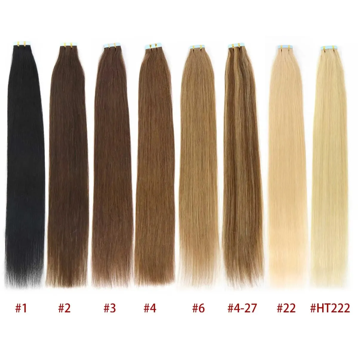 Tape In Hair Extensions Remy Human Hair Blonde Highlight Invisible Hair Extensions For Short Straight Hair 20Inch 20Pcs/Pack