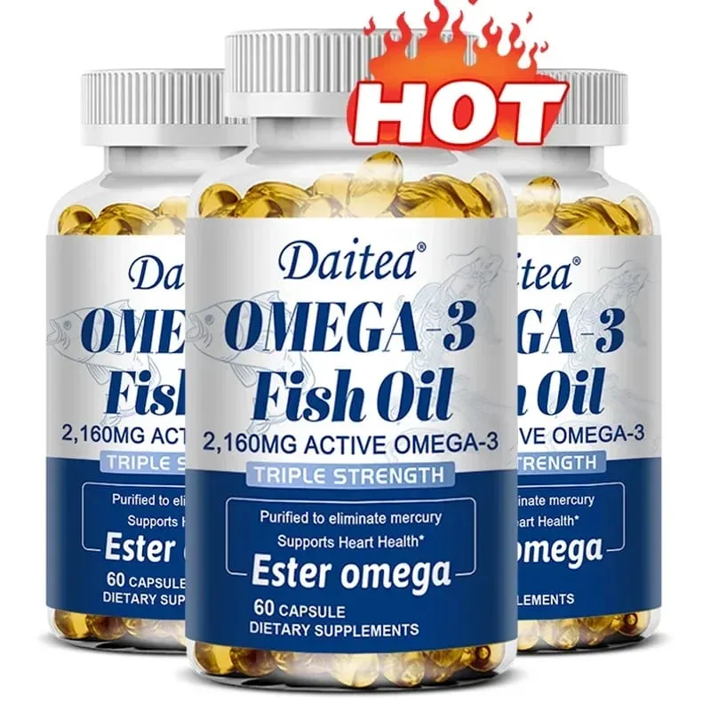Omega 3 fiskeolie - EPA & DHA højeste styrke til led- og hjernestøtte Hjertesundhedsøjne