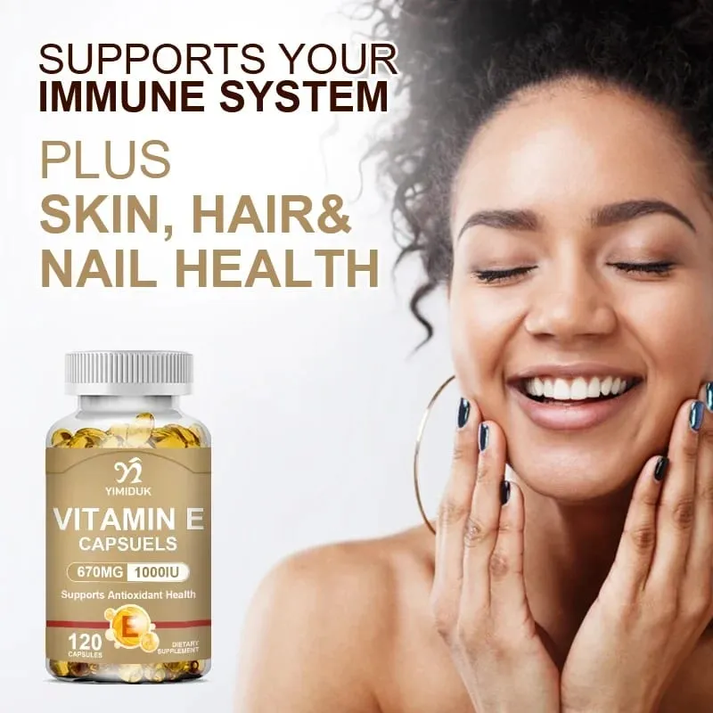 Buy 1 Get 1 Free! Vitamin E 670mg Capsules Support Skin & Heart Health Moisturizes from Within Reduces Scars & Promotes Shine