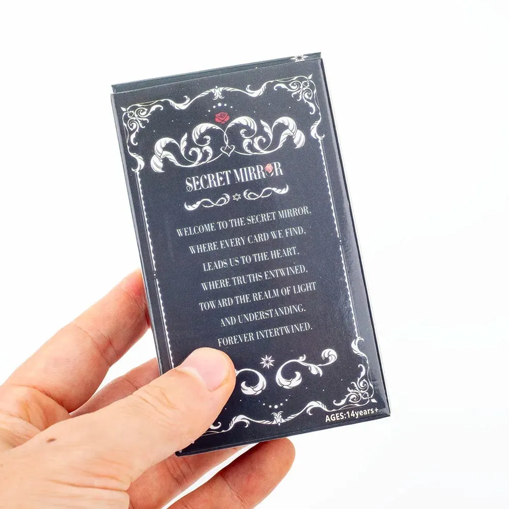 Secret Mirror Tarot 80 Cards Family Gathering Divination Deck English Version Feminine Art Board Game Monochrome 10.3*6CM