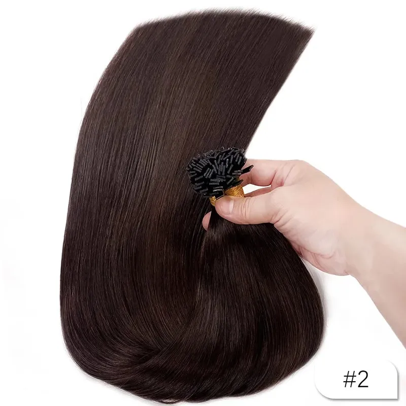 500g Flat Tip Hair Extension Remy 100% Human Hair Straight Keratin Capsules Pre Bonded Hairpieces para sa Salon na Propesyonal na Paggamit
