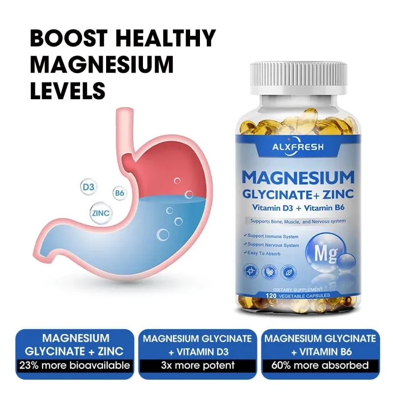 Magnesium Capsules Support Energy Metabolism Heart Rhythm Relax Muscles Stabilize Mood Improve Sleep Quality Relieve anxiety