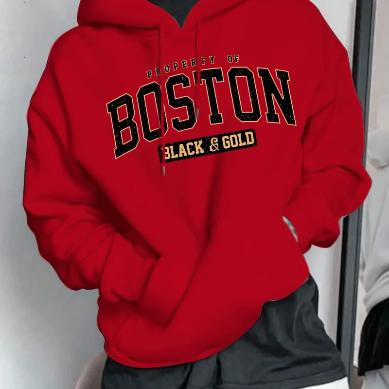 Men's hooded sweatshirt - American retro casual loose-fitting pullover shirt