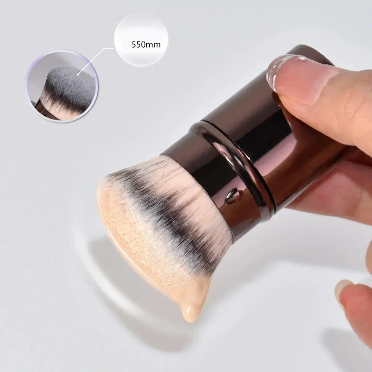 1pc Retractable Blush Brush Kabuki Foundation Brush Soft Fluffy Powder Contour Makeup Brushes Portable Makeup Tools