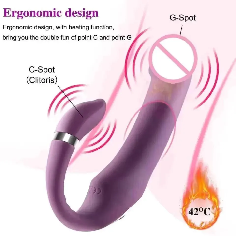 Double Motor Heating G-spot Clitoris & Anal Adult Sex Vibrator 10 Mode 10 Speed Woman Masturbator Female Erotic Toys