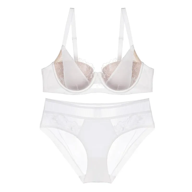 Nouveau Ensemble Dentelle Push Up Grand Bust Minimiseur & Lift Soutien Latéral Anti-Graisse Anti-Affaissement Mince FR 34-40
