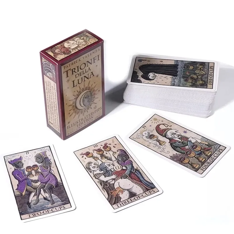 Trionfi della Luna Tarot 78 Card Deck with PDF Guidebook Fortune Telling Card Game Travel Cersion Reversed Chakra Planet Zodiac