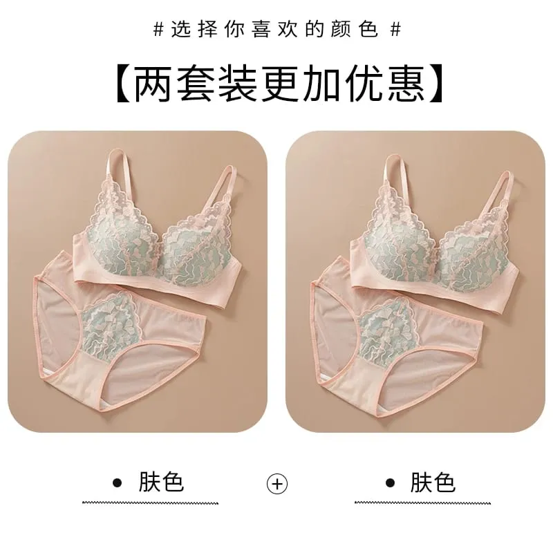 Japanese Sexy Spitze Büstenhalter ohne Bügel Push Up für kleine Brust Seitlich glättend Anti-Sagging Neu Bestseller MOYISU B