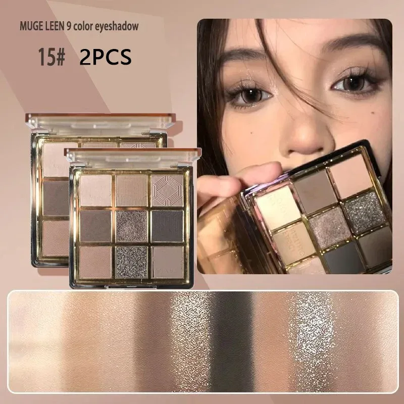 9 Colors Eyeshadow Palette Earth-toned Pearl Matte Shimmer Eye Shadow Shiny Sequins Eye Contouring Pigments Metallic Eyes Makeup